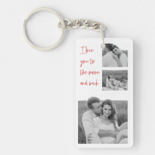 Collage Couple Photo & Romantic Quote Love You Key Sleutelhanger