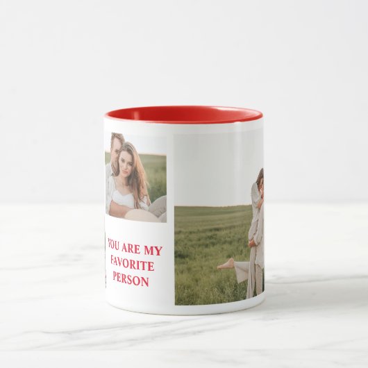 Collage Couple Photo & Romantic Quote Mok (Midden)