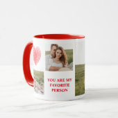 Collage Couple Photo & Romantic Quote Mok (Voorkant links)