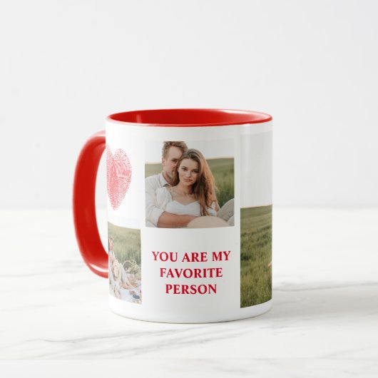 Collage Couple Photo & Romantic Quote Mok (Voorkant links)