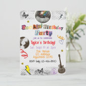 Collage Cut Out Rockstar Birthday Kaart (Staand voorkant)