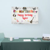Collage Cut Out Rockstar Birthday Spandoek (Beurs)