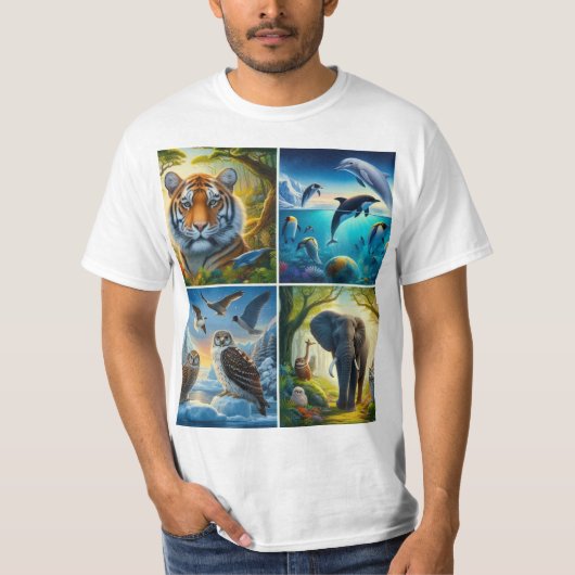 Collage de animales t-shirt (Voorkant)
