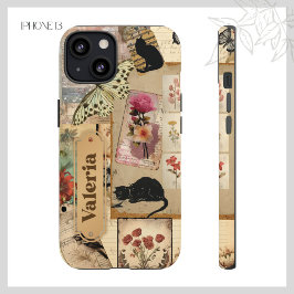 collage decoupage bloementaxedo kattenschroot Case-Mate iPhone case