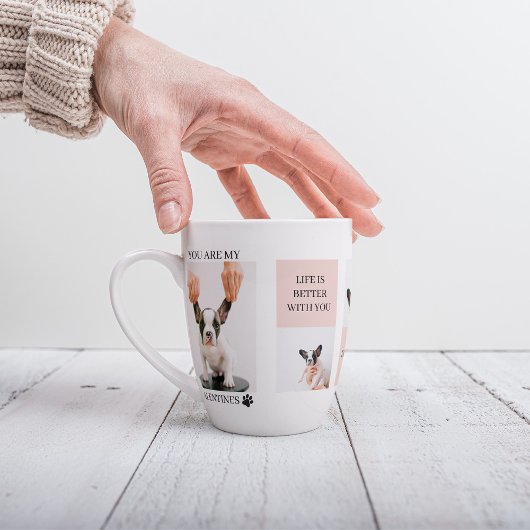 Collage Dog Foto's | De hond is mijn Valentijnse | Latte Mok