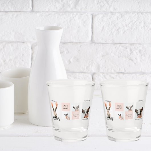 Collage Dog Foto's | De hond is mijn Valentijnse | Shot Glas