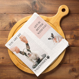 Collage Dog Foto's | De hond is mijn Valentijnse | Theedoek