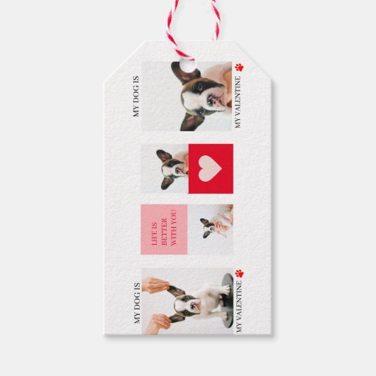 Collage Dog Foto's | Mijn hond is mijn Valentijn Cadeaulabel (Voorkant)