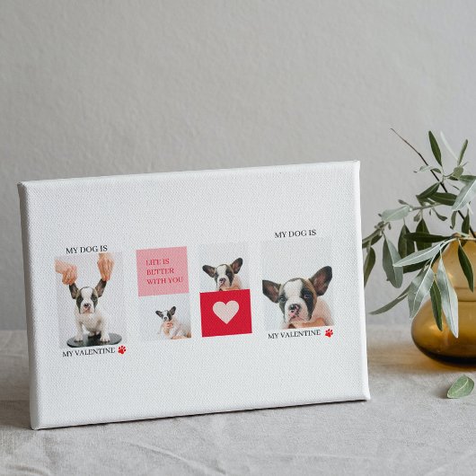 Collage Dog Foto's | Mijn hond is mijn Valentijn Canvas Afdruk