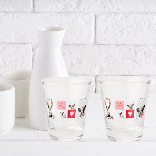 Collage Dog Foto's | Mijn hond is mijn Valentijn Shot Glas