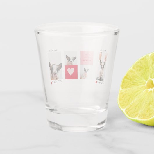 Collage Dog Foto's | Mijn hond is mijn Valentijn Shot Glas (Achterkant)