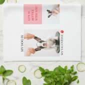 Collage Dog Foto's | Mijn hond is mijn Valentijn Theedoek (Gevouwen)