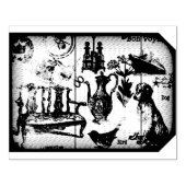 Collage Dog Wood Handle Kunststempel Rubberstempel (Afrduk)