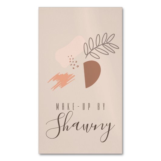 Collage Earth Tone Makeup Artist Salon Beauty Magnetisch Visitekaartje (Voorkant Verticaal)