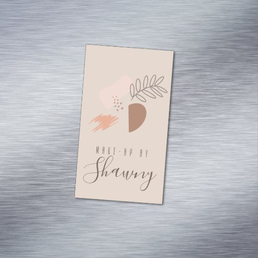 Collage Earth Tone Makeup Artist Salon Beauty Magnetisch Visitekaartje (Voorbeeld)