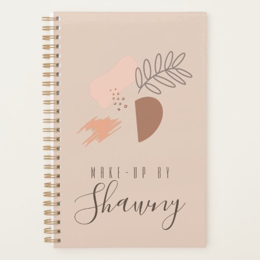 Collage Earth Tone Makeup Artist Salon Beauty Planner (Voorkant)