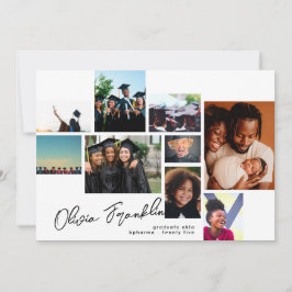 Collage Editable Multi Photo Graduparty Kaart