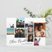 Collage Editable Multi Photo Graduparty Kaart (Staand voorkant)