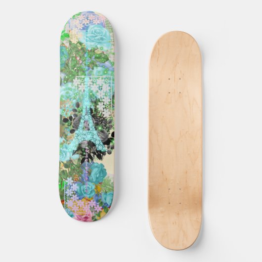 Collage & Eiffeltoren Persoonlijk Skateboard (Voorkant)