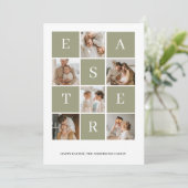 Collage Familie Foto Pasen | Fijne Pasen Kaart (Staand voorkant)