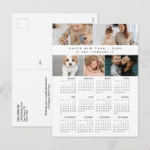 Collage Familie Foto's Gelukkig Nieuwjaar 2026 Kal Feestdagenkaart (Voorkant / Achterkant)