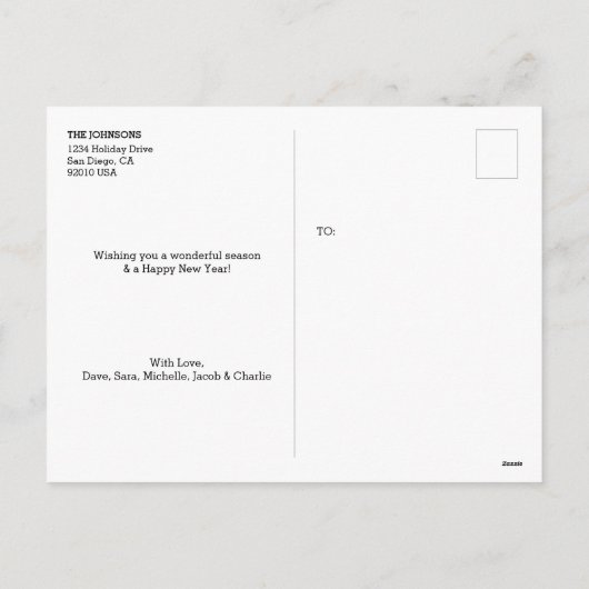 Collage Familie Foto's Gelukkig Nieuwjaar 2026 Kal Feestdagenkaart (Achterkant)