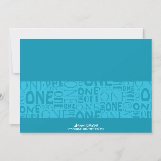 Collage First Birthday Invitation - Blue Kaart (Achterkant)