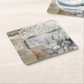 Collage Fleur II Kartonnen Onderzetters (Schuin)