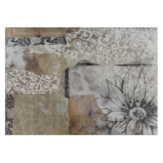 Collage Fleur II Snijplank (Voorkant)