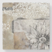 Collage Fleur II Stenen Onderzetter (Voorkant)