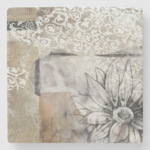 Collage Fleur II Stenen Onderzetter