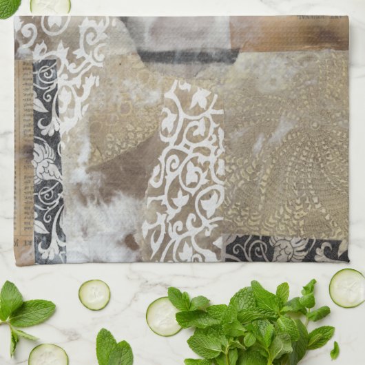 Collage Fleur II Theedoek (Gevouwen)