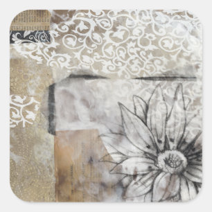 Collage Fleur II Vierkante Sticker