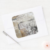 Collage Fleur II Vierkante Sticker (Envelop)