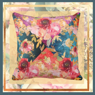 Collage Floral Jewel Toned Kussen