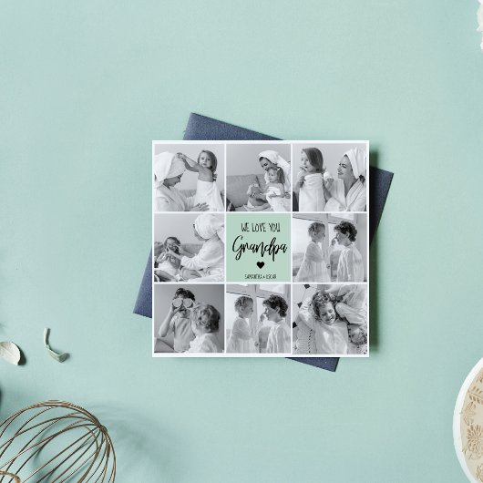 Collage Foto Best Grandpa Ever Pastel Mint Gift