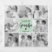 Collage Foto Best Grandpa Ever Pastel Mint Gift Bier Etiket (Enkel label)