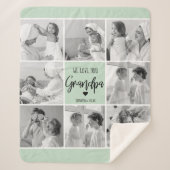 Collage Foto Best Grandpa Ever Pastel Mint Gift Sherpa Deken (Voorkant)