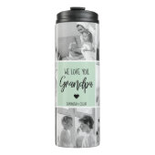 Collage Foto Best Grandpa Ever Pastel Mint Gift Thermosbeker (Voorkant)
