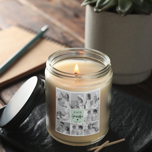 Collage Foto Best Grandpa Ever Pastel Mint Gift Vierkante Sticker