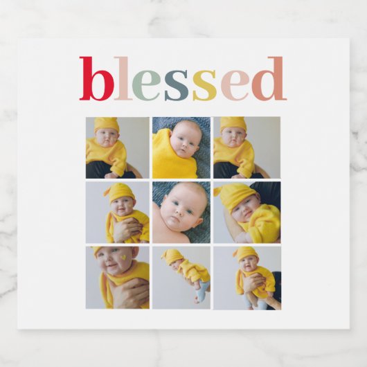 Collage Foto | Colorful Blessay Gift Bier Etiket (Enkel label)
