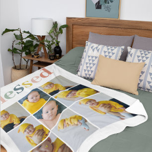 Collage Foto Colorful Blessay Gift Fleece Deken