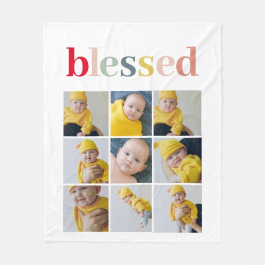 Collage Foto | Colorful Blessay Gift Fleece Deken (Voorkant)