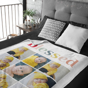 Collage Foto Colorful Blessay Gift Sherpa Deken
