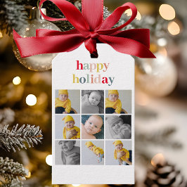 Collage Foto | Colorful Happy Holiday Cadeaulabel