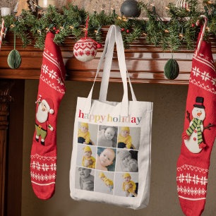 Collage Foto   Colorful Happy Holiday Tote Bag
