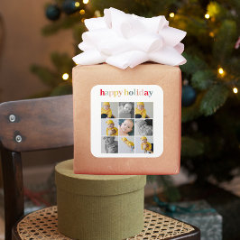 Collage Foto | Colorful Happy Holiday Vierkante Sticker