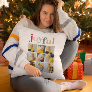 Collage Foto   Colorful Joyful Holiday Gift Kussen
