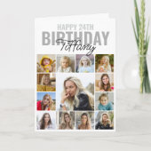 Collage Foto Elke Leeftijd Happy Birthday Kaart (Voorkant)