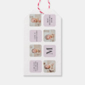 Collage Foto en beste grootmoeder ooit beste Paars Cadeaulabel (Voorkant)